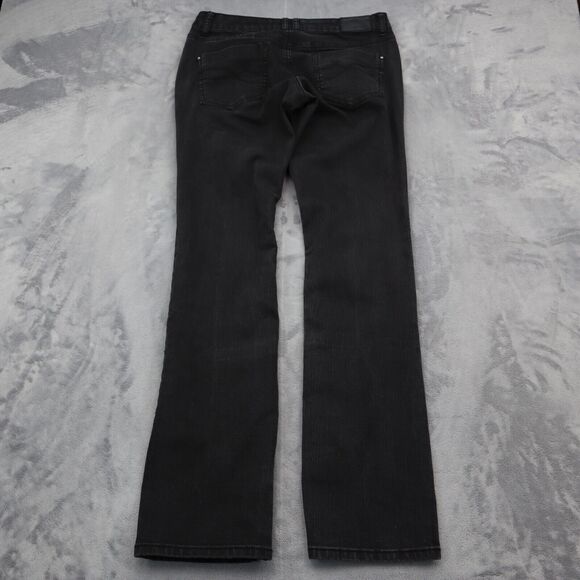 DNKY Pants Womens 6 Black Bootcut Low Rise Stretch Button Studded Denim Jeans - Picture 9 of 16